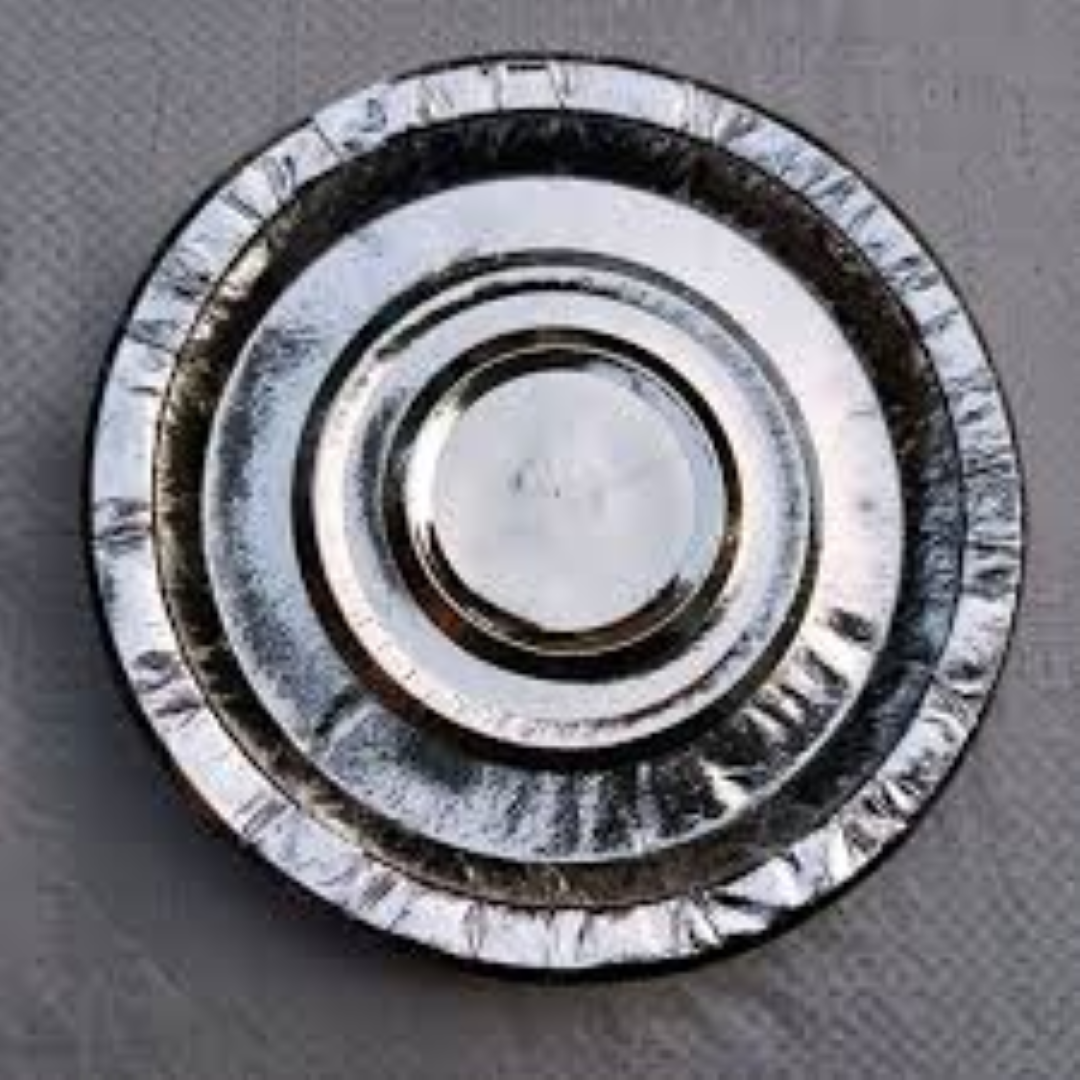 "ECSTACY 7.5"" PAPER PLATE DESIGN 1 SILVER"